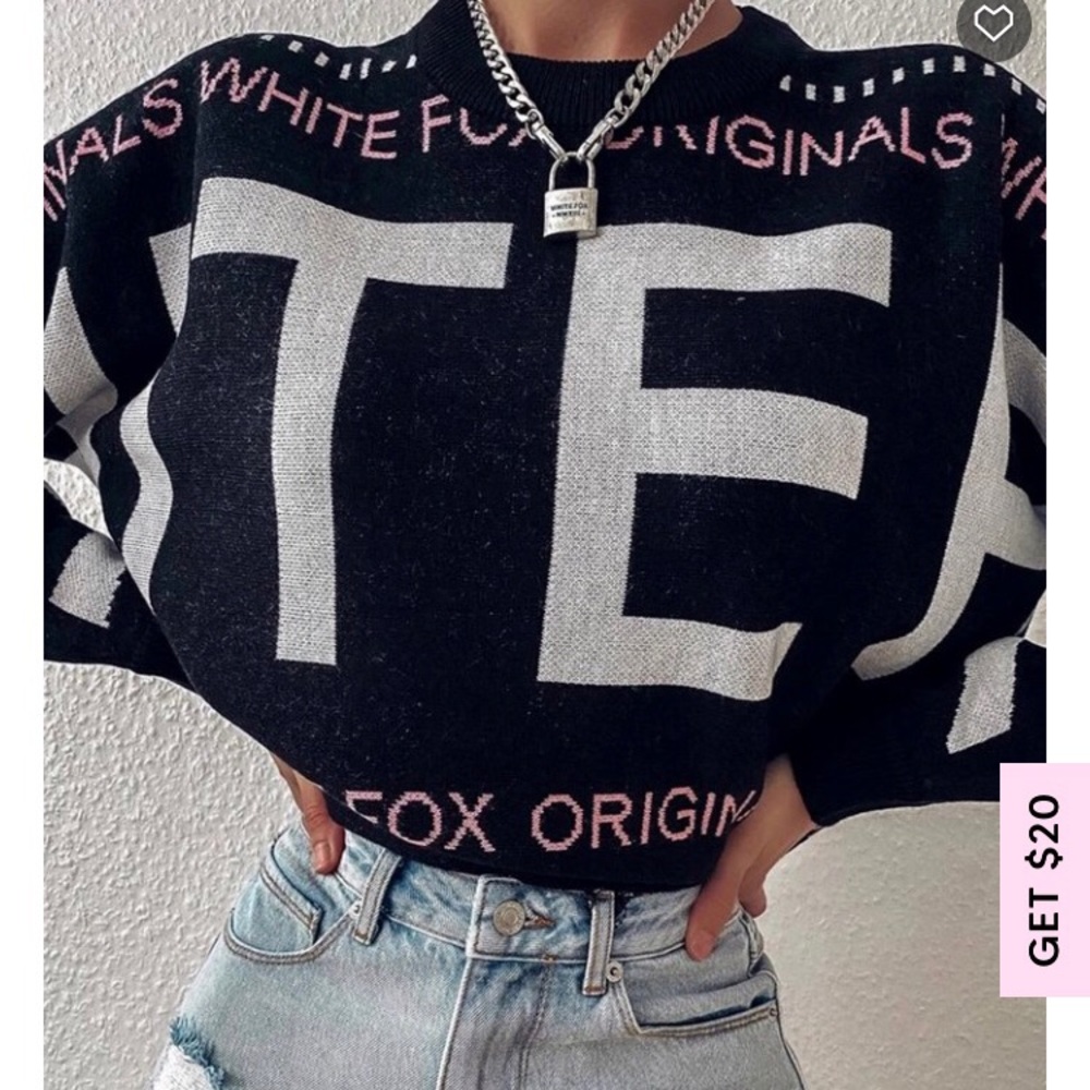 White fox Boutique Cropped Sweater